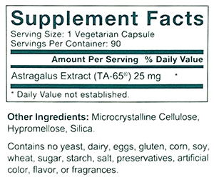 TA65 Supplement Facts